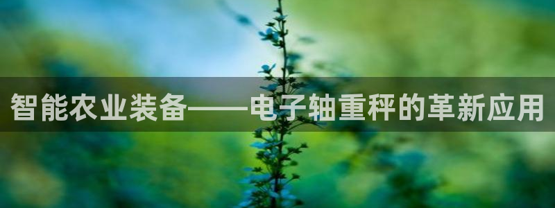 威九国际网站入口rdquo：智能农业装备——电子轴重秤的革新